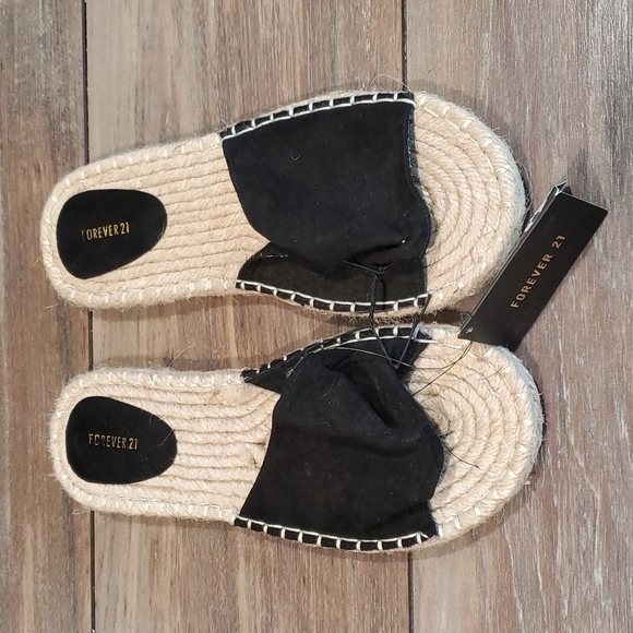 NWT Forever 21 Womens flats canvas sandals shoes sz 9 - Picture 3 of 8